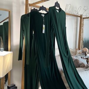 Every Deep hunter Green Long Sleeve Dress silky/cotton soft material gorgeous on